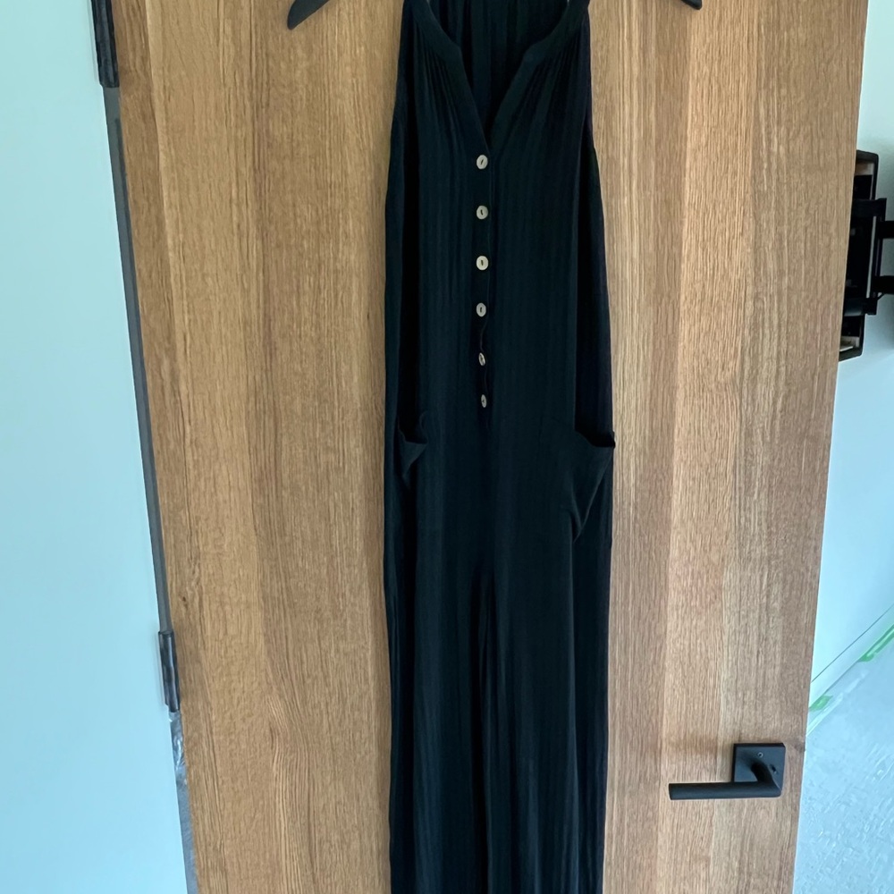 Doe & Rae Black Jumpsuit with Button Detail